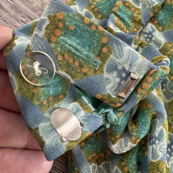 Coldwater Creek Silk Maxi Skirt Size S Green Sequin Forest Fairy Goblin Boho Y2K - Picture 7 of 8